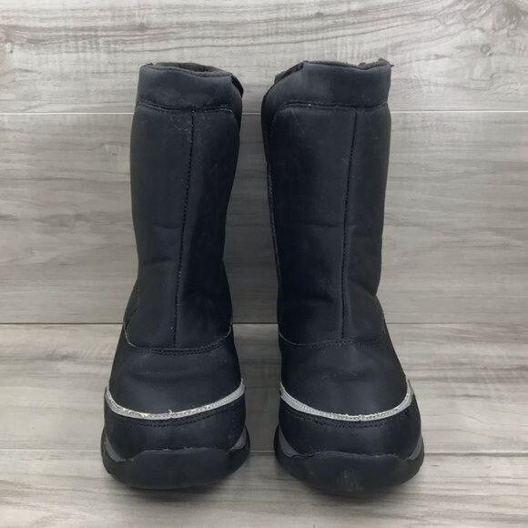 Lands End Boots Youth 5 Black Snow Winter Hook and Loop - Picture 5 of 13